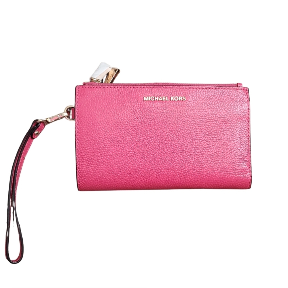 Michael Kors Fuchsia Wristlet Wallet with Gold Accents